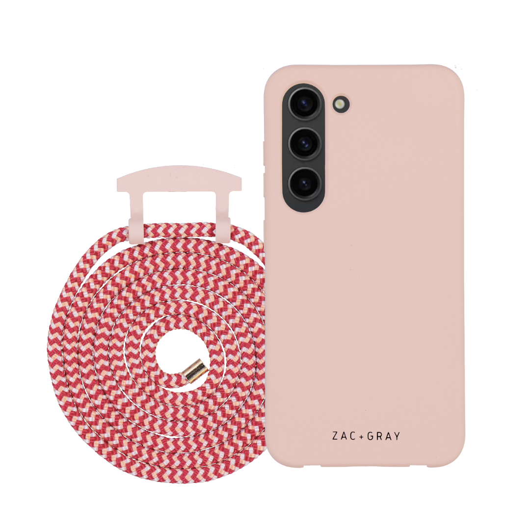 Samsung S24 ROSÉ PINK CASE + POMEGRANATE CORD