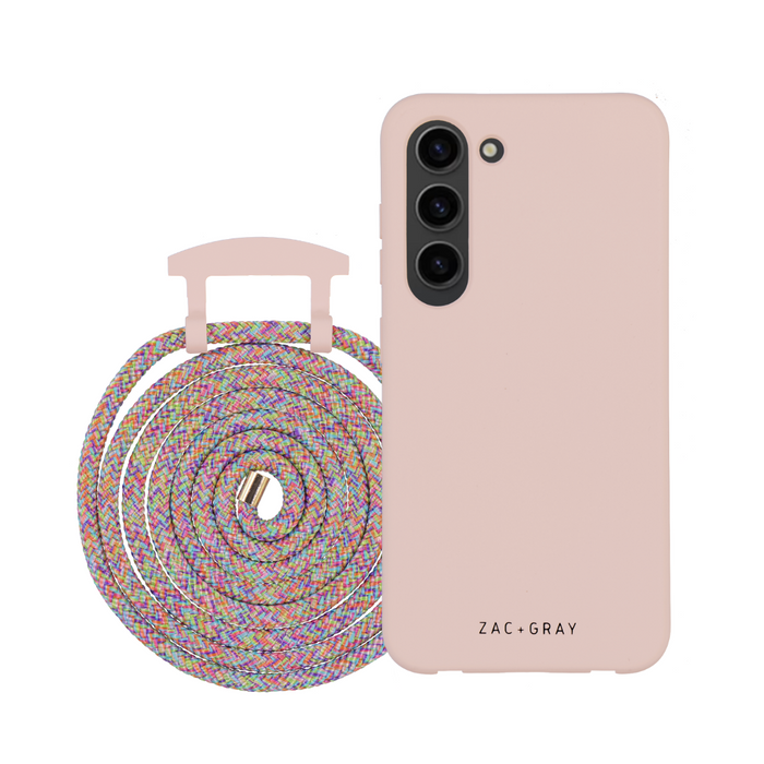 Samsung S23 ROSÉ PINK CASE + RAINBOW CORD