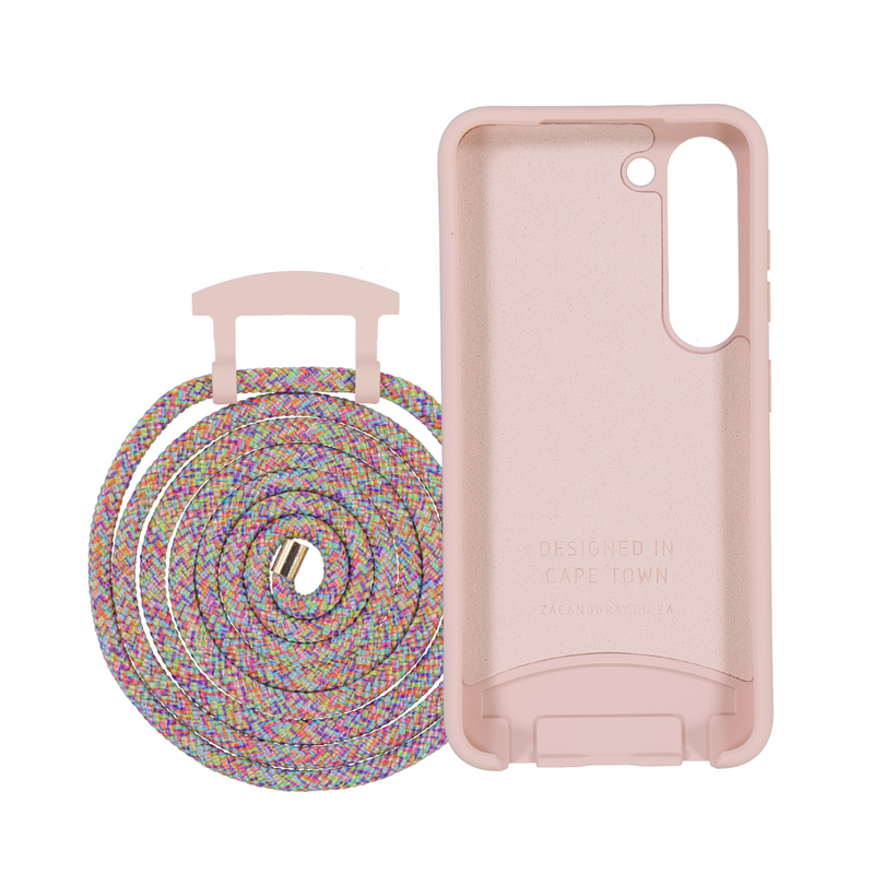 Samsung S23 Plus ROSÉ PINK CASE + RAINBOW CORD