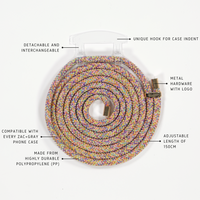 RAINBOW CORD WITH TRANSPARENT HOOK