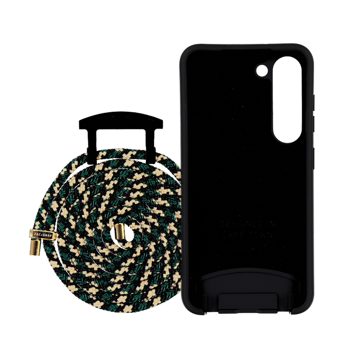 Samsung S23 MIDNIGHT BLACK CASE + FOREST CORD