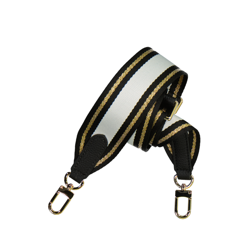 WHITE + GOLD STRIPE PATTERNED STRAP