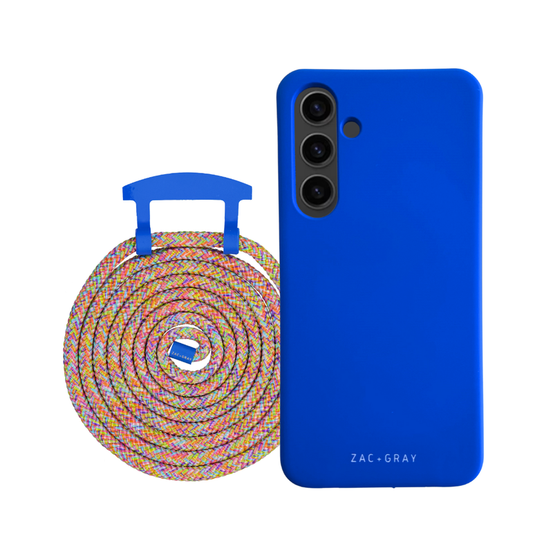 Samsung S24 PLUS COBALT BLUE CASE + RAINBOW CORD