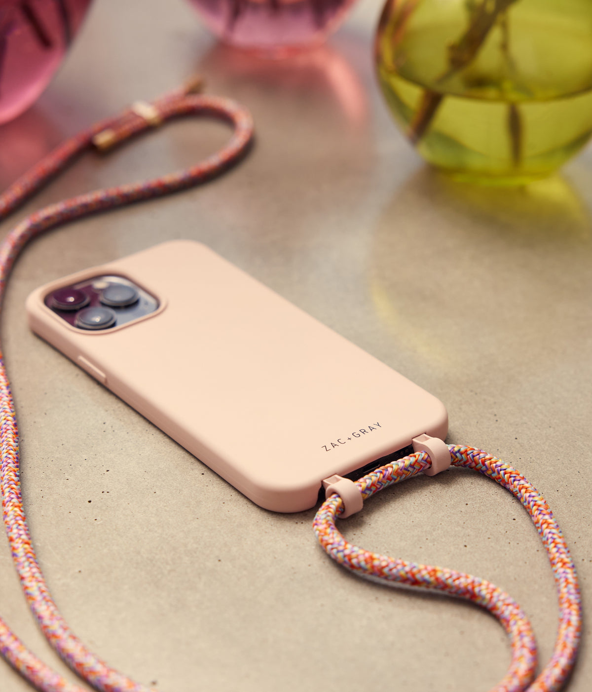 Samsung S24 Ultra ROSÉ PINK CASE + RAINBOW RED CORD