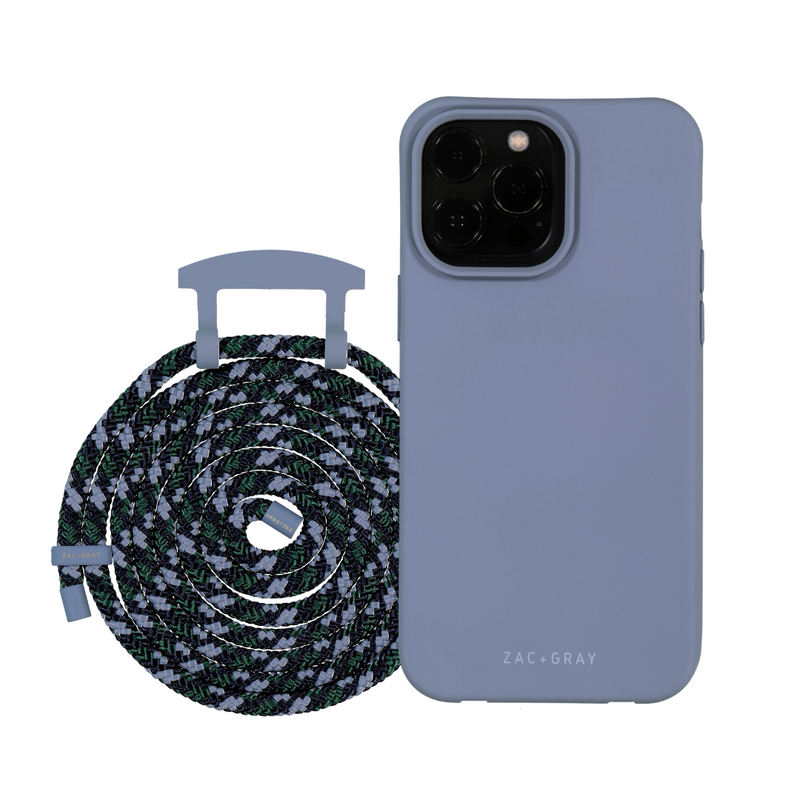 iPhone 14 Plus BLUE FOG CASE + CORD