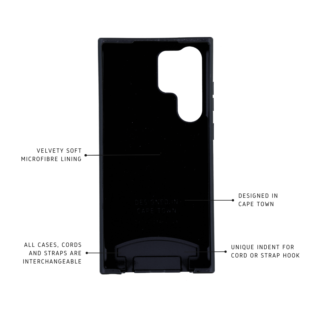 Samsung S24 Ultra MIDNIGHT BLACK CASE + FOREST CORD