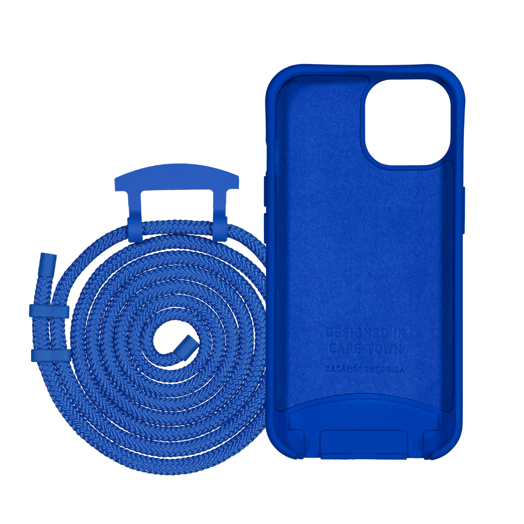 a blue case next to a blue hose