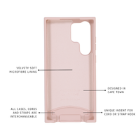 Samsung S24 Ultra ROSÉ PINK CASE + MIDNIGHT BLACK STRAP