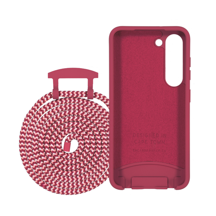 Samsung S23 RASPBERRY RED CASE + POMEGRANATE CORD