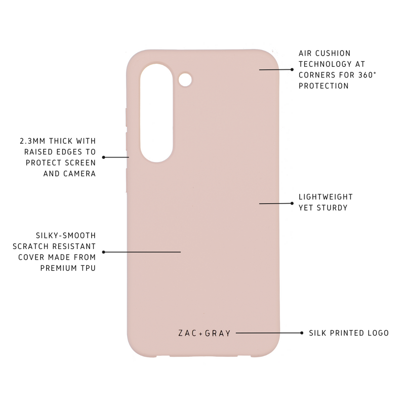 Samsung S24 ROSÉ PINK CASE + MIDNIGHT BLACK STRAP