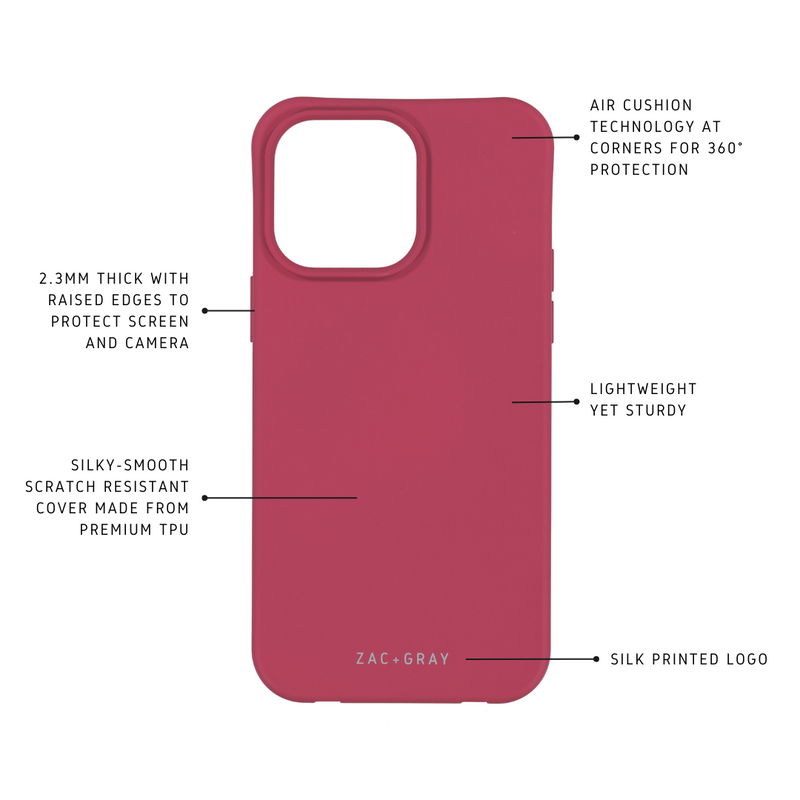 iPhone 15 Pro Max RASPBERRY RED CASE + CORD - MAGSAFE